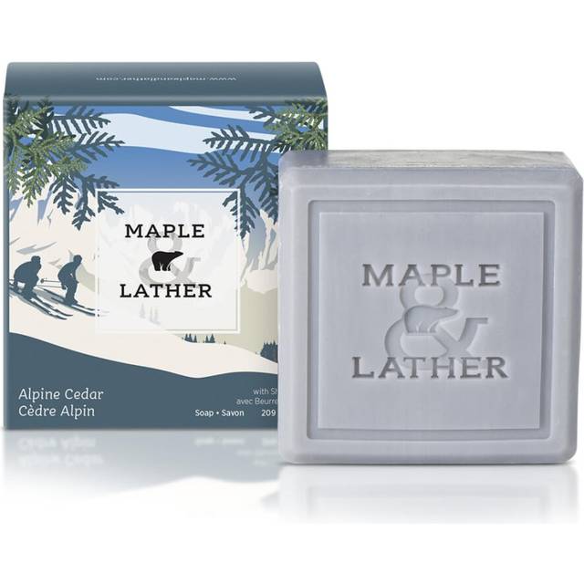 Maple & Lather Triple Milled Bar Soap with Shea Butter  Alpine Cedar Scent  Long-Lasting  Sustainably Sourced  209g - Made in Provence  France