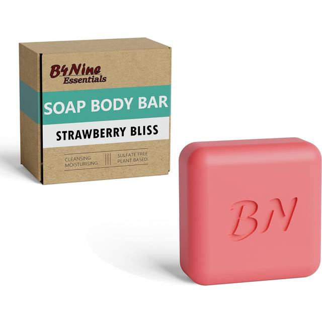 B4Nine Natural Soap Bar  Deep Cleansing and Hydration for All Skin Types  Nourishing with Coconut Oil and Cocoa Butter  Strawberry Bliss 45 oz