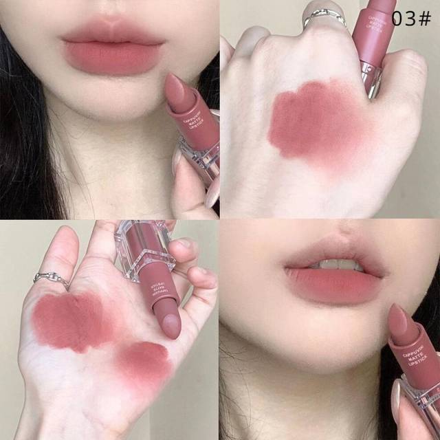 (03) 6 Colors Matte Lipstick Waterproof Velvet Lipstick Sexy Red Brown Nude Pigments Long Lasting Lip Gloss Lip Makeup