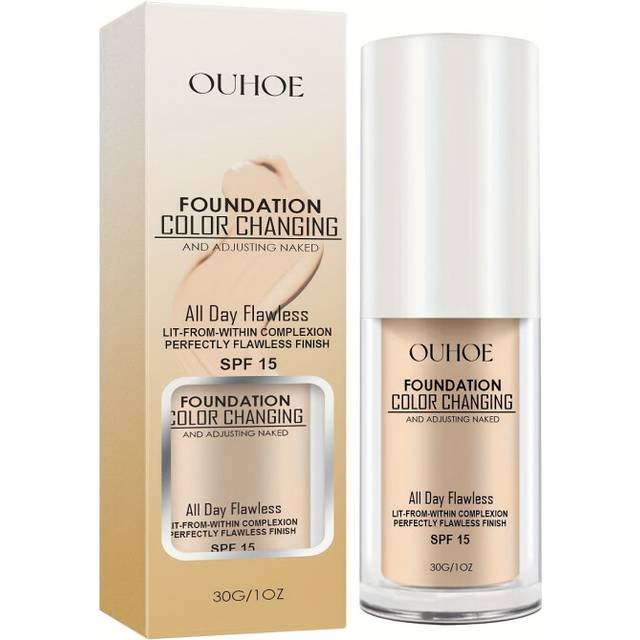 Long-Lasting and Sweat-Resistant All-In-One Liquid Foundation for All Skin Types, Natural Finish, Conceals Imperfections