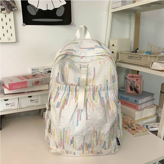 (White) And Spacious Trendy Outdoor Backpack For Middle And High School Students In Multiple Colors
