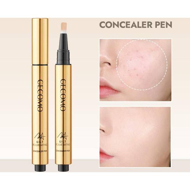 Gecomo Press Concealer Pen Liquid Concealer Long Lasting Moisturizing Not Fading Base Makeup Face Invisible Pores