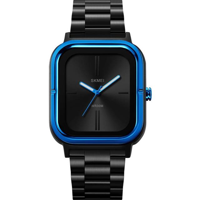 Square Easy to Read Dial Stainless Steel Waterproof men Wristwatch