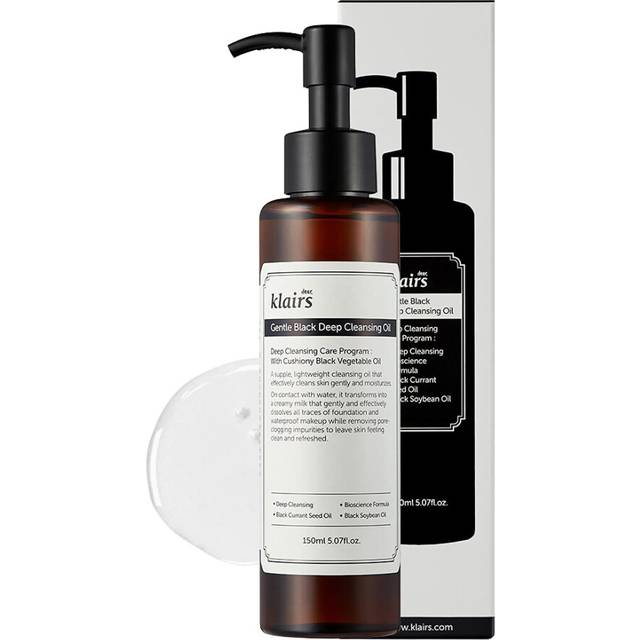 DearKlairs gentle Black Deep cleansing Oil  Makeup cleansing Oil cleanser  150ml  507oz  Daily Face Wash Remover  No clogging Pores  Hydrating  K Beau