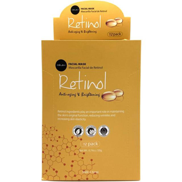 Celavi Facial Mask Set Korean Essence Sheet Masks (12-pcs  Retinol)