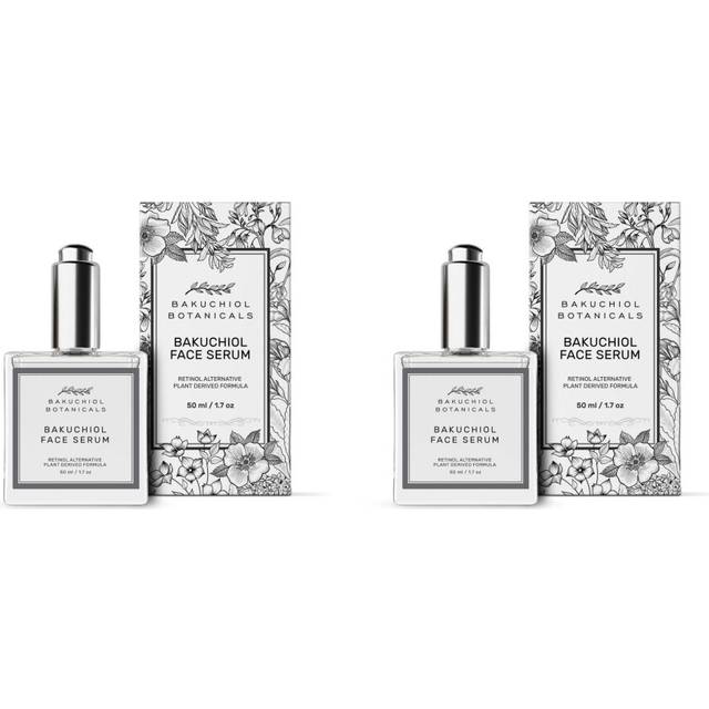 Bakuchiol Facial Serum Oil 1.7 oz (2 PACK) - Retinol Alternative - - All Natural Plant Derived Ingredients - Bakuchiol  Squalane  Vitamin C  Rose Hip