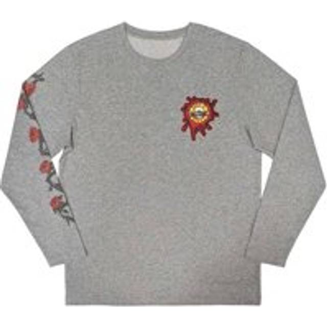 Splatter Seal Back & Sleeve Print Long-Sleeved T-Shirt - Grey - L