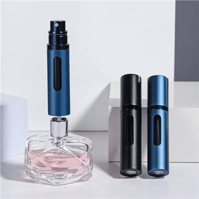 5ml Glass Refillable Perfume Bottle with Spray Scent Pump Black