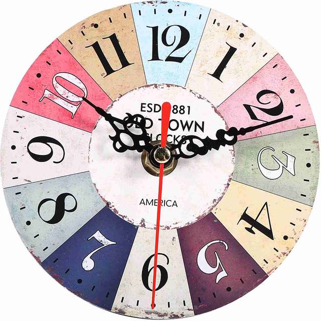 1Pc Artistic Creative European Style Round Antique MDF Home Office Wall Clock Decoration #5 32 19.5cm Inner Length