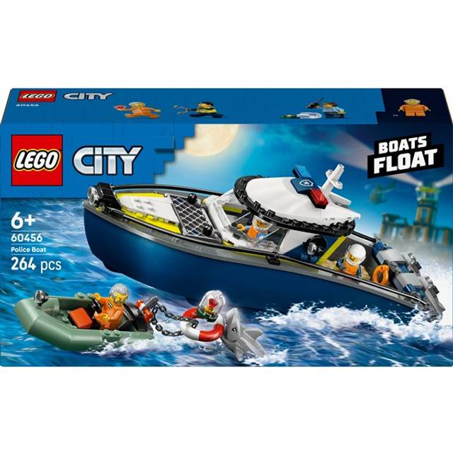 LEGO City 60456 Police Boat Chase Toy with Speedboat