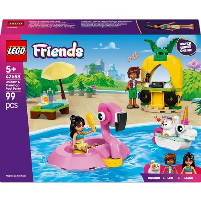 LEGO® Friends 42658 Poolparty med enhörning och flamingo