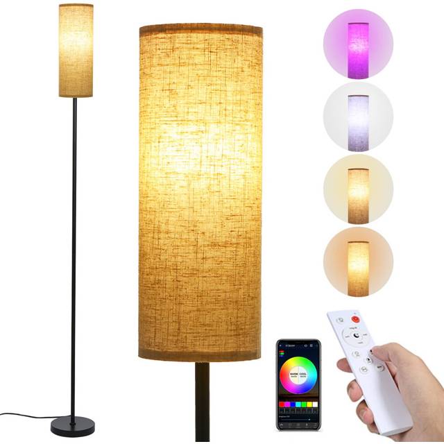 Neoglint Floor Lamps for Living Room with App & Remote Control Stepless Dimmer Tall Pole Floor Reading Lamp 2700-6500k Warm White and RGB Smart Led