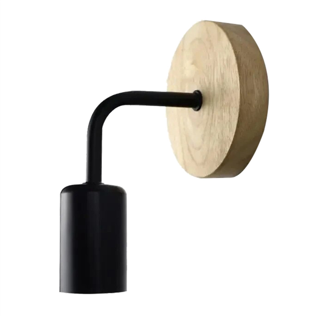 Wood Wall Lamp Vintage Sconce Lights Fixture E27 Bedside Retro Industrial Decor Dining Room Bedroom Light