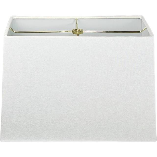 "Royal Designs Rectangle Hard Back Lamp Shade, Linen White, (8""x 16) x (10""X 18) x 12"