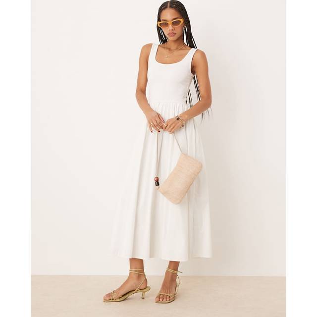 Nobody's Child Colorado Square Neck Midi Dress, White