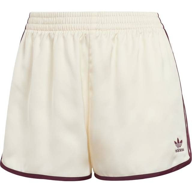 adidas Originals Women's 3-Stripes Sprinter Shorts - Cream White/Maroon, Cream White/Maroon, Size M, Women