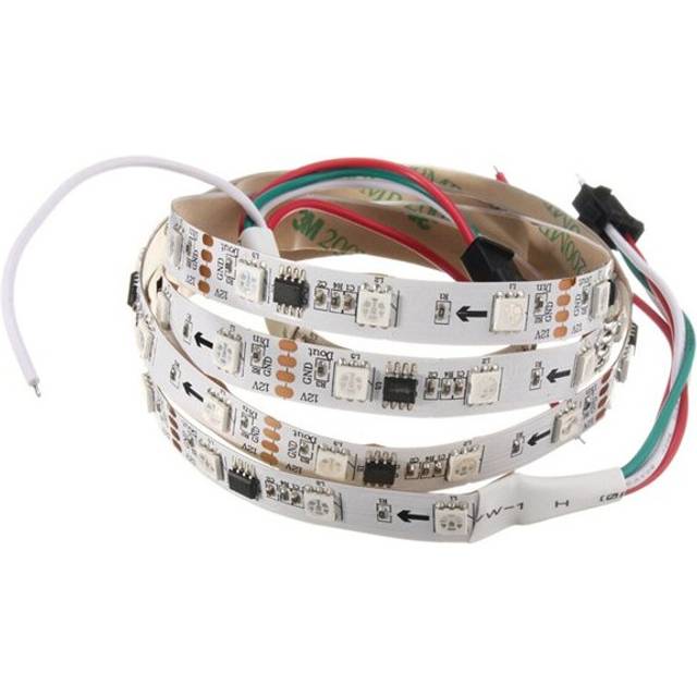 (White) 1M LED Strip 30 SMD 5050 RGB Dream Color waterproof IP65 DC 12V