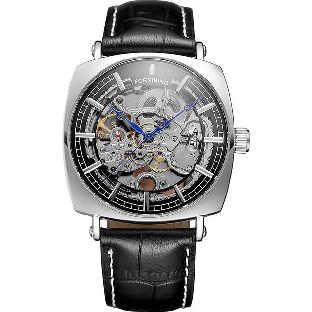 men Skeleton Watch Gold Skeleton Vintage Man Leather Waterproof Watch