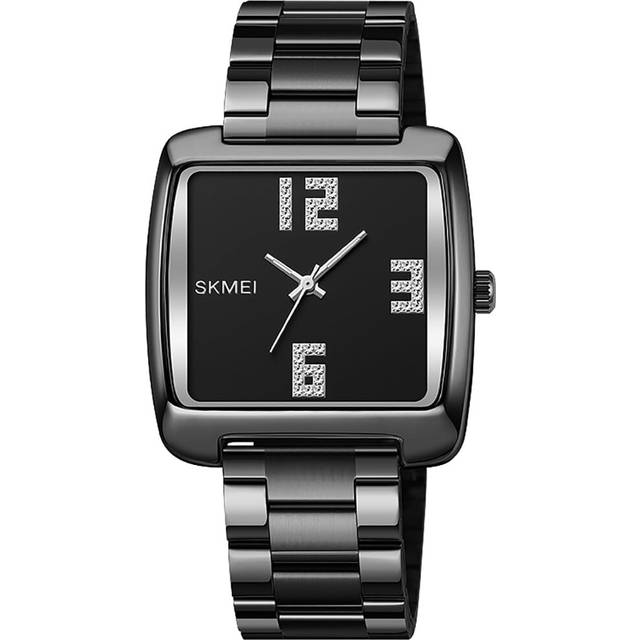 Square Scale Dial Watches Stainless Steel Waterproof Wristwatch