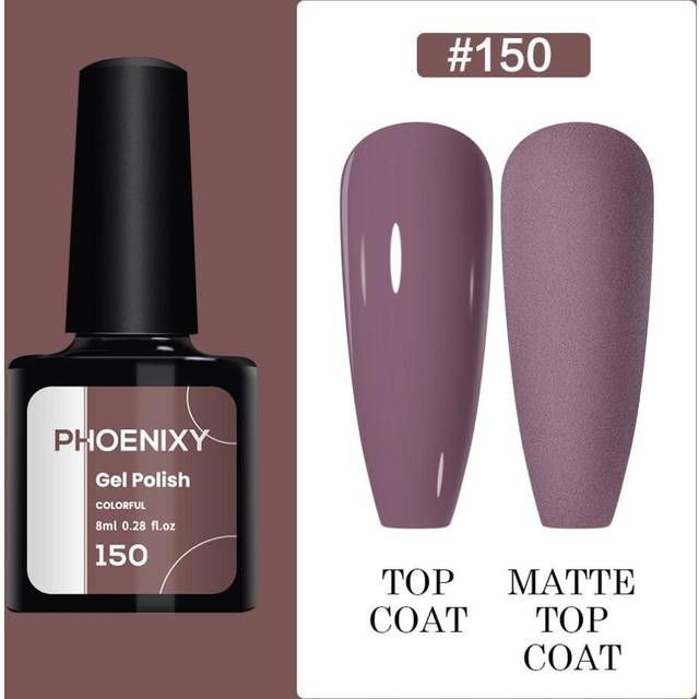 (150) PHOENIXY 8ml Gel Nail Polish Sequins Soak Off UV Gel Semi Permanent Varnish Colorful Nail Gel Polish DIY At Home Nail Art Polish