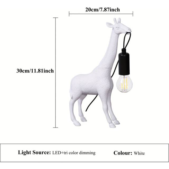(White) A Creative Desk Lamp In The Shape Of A Giraffe, With A Modern And Minimalist Style, 4W LED Lights, USB Power Supply, Button Switch