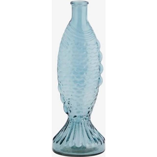 Fish Glass Vase 30 cm, Blue