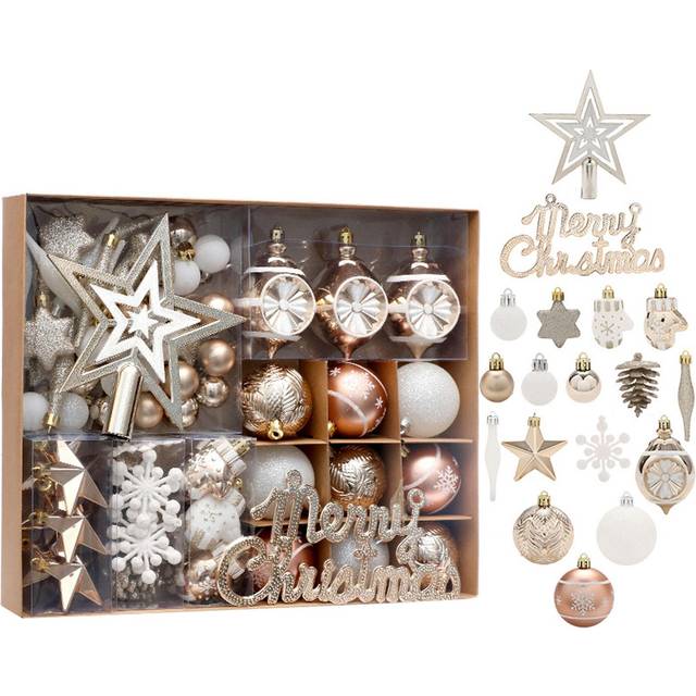 70PCS Set Xmas Tree Decoration Set Plastic Colorful Xmas Tree Decorations Hanging Ornament