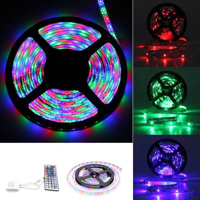 (3M) 3M 5M 10M 3528 SMD RGB LED Strip Light Non-waterproof String Tape Kit+44 Key IR Remote Control Christmas Decorations Clearance Christmas Lights