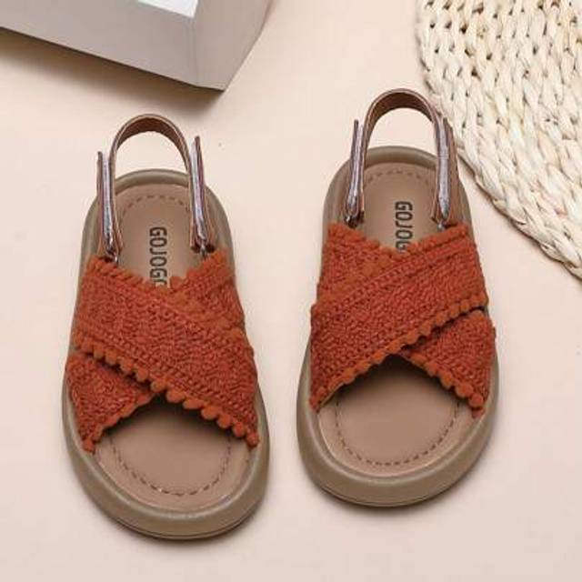 1 par baby/barn lätta platta sandaler med öppen tå, lämpliga för daglig användning på sommaren - Brun (EUR21,EUR22,EUR23,EUR24,EUR25,EUR26,EUR27,EUR28,EUR29,EUR30)