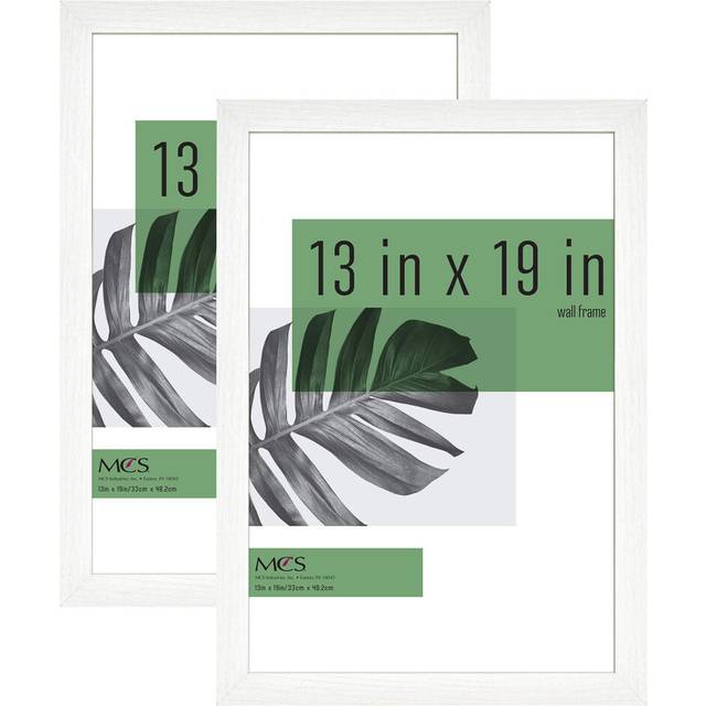 MCS Studio Gallery 13x19 Picture Frame White Woodgrain  Rectangle Photo Frame for Photos  Posters & Art Prints (2-Pack)