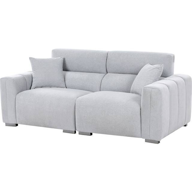 Beliani - 3-Seater Fabric Sofa with Cushions Water-Resistant Upholstery Plushy Look Light Blue Fauskan