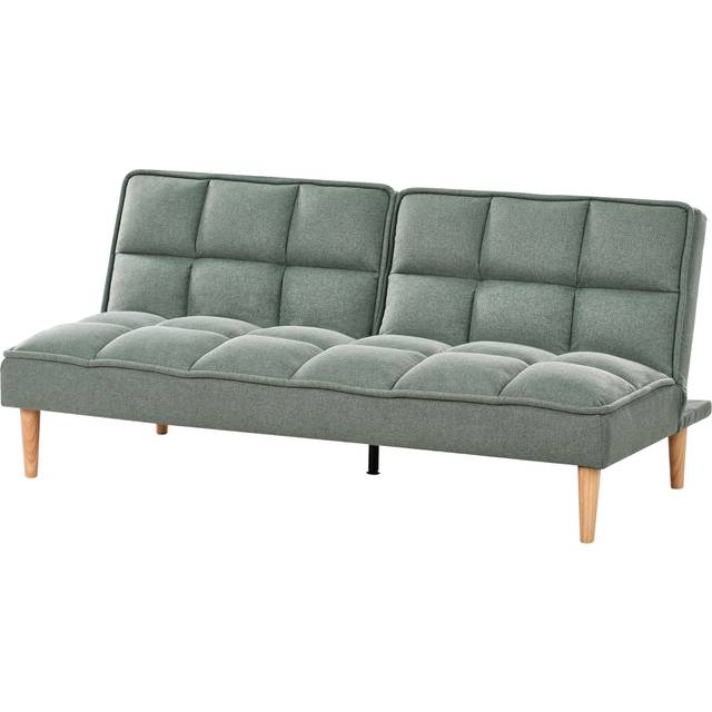Sofa Bed Modern Sleeper Couch Easy Clean Fabric Armless Click Clack Light Green Siljan