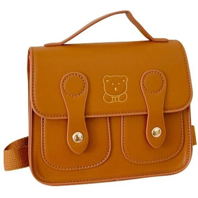 (Brown) Fashion Backpack Children Girls Boys School Bag Leather Baby Backpacks Kids Bags