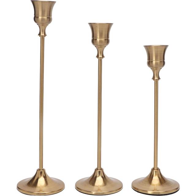 Taper Candle Holder European Style Vintage Brass Color Taper Candle Holders Decoration for Wedding