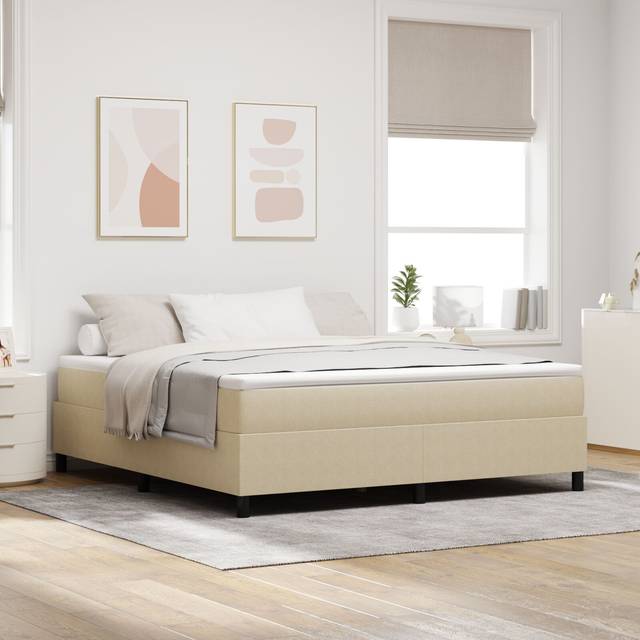 Box Spring Seng Lys Grøn Grå Super King Corduroy Stof