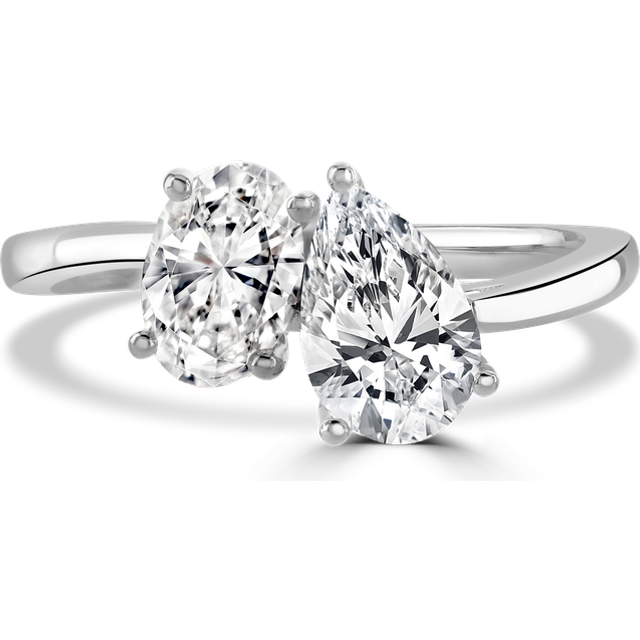 Platinum 1.8ct Laboratory Grown Diamond 'Toi et Moi' Ring - N
