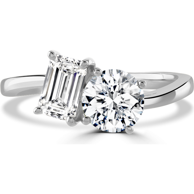 Platinum 'Toi et Moi' laboratory grown diamond 1.8ct ring - N