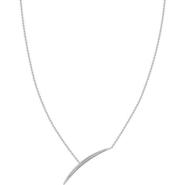 Shaun Leane 18ct White Gold Diamond Pave Single Bar Necklace D - White Gold