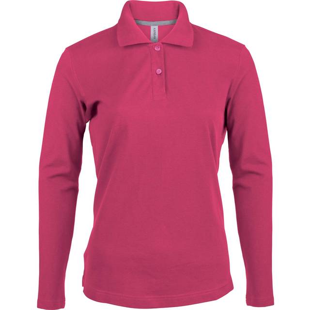 Women's long-sleeve polo Kariban - Rose