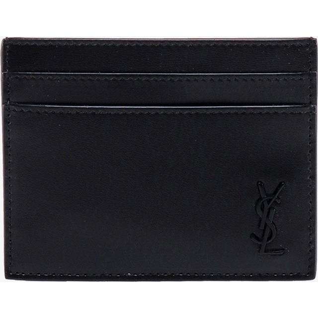 Leather card holder with frontal monogram - SAINT LAURENT - gender_Man (UNI)