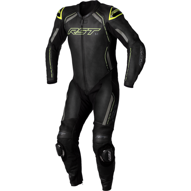 RST S-1, leather suit 1pcs. , color: Black/Grey/Neon-Yellow , size: XXL