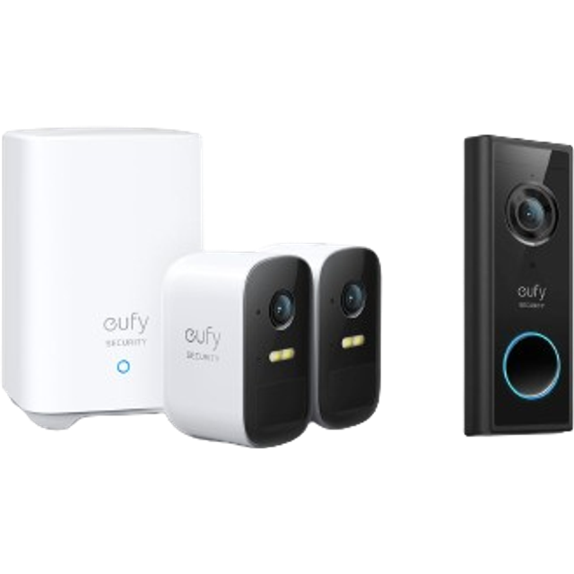 eufyCam S210 (eufyCam 2C) + Video Doorbell S220 Add-on White / 2-Cam Kit