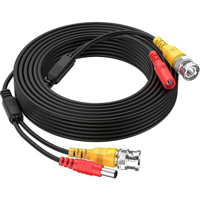 (As show, One size) 32 Feet 10m All-in-one Bnc Video Extension Cable With Dc Power Connector For Camera Security Home Surveillance Cctv