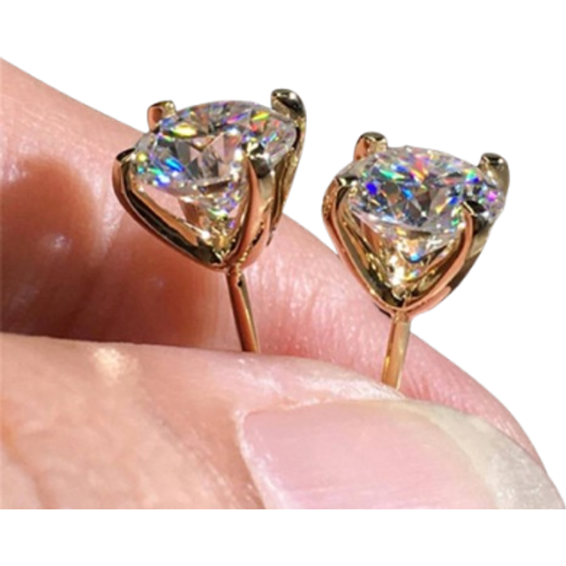 SHEIN 1 Pair Fashion Cubic Zirconia Stud Earrings For Women For Wedding Engagement Anniversary Party Jewelry Valentine&#39;s Day Gift Valentines