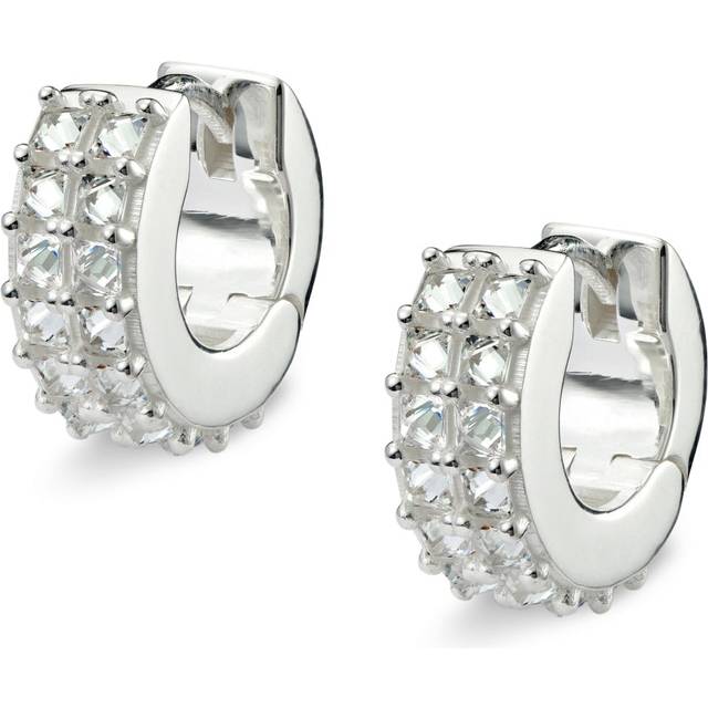 Double Eternity Spike Hoop Earrings