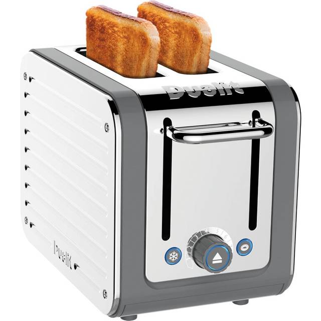 Dualit Architect 2 Slice Toaster Stainless Steel with Grey Trim Extra-Wide Slots, Peek and Pop Function, Patented Ideal Toast Technology ? Matching