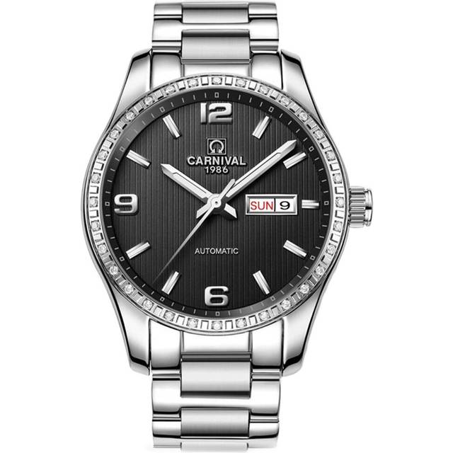 men Self Winding Mechanical Two Tone Stainless Steel Waterproof Watch