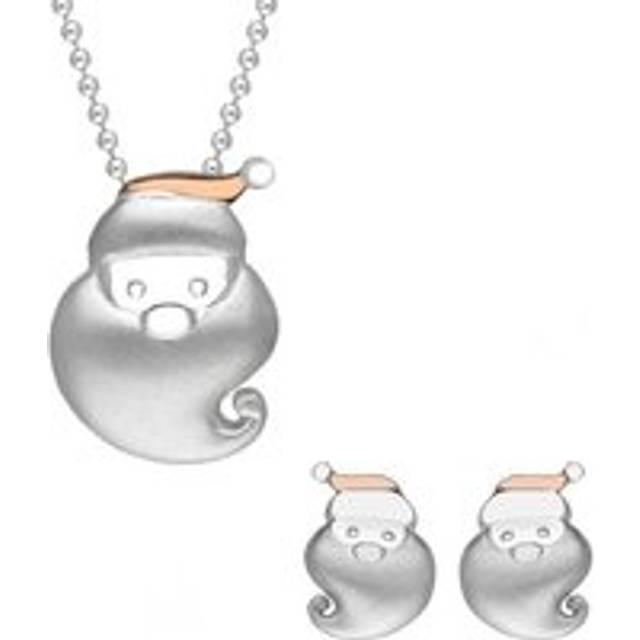 Rose Gold Rose Gold Plated Sterling Silver Santa Face Two Piece Set