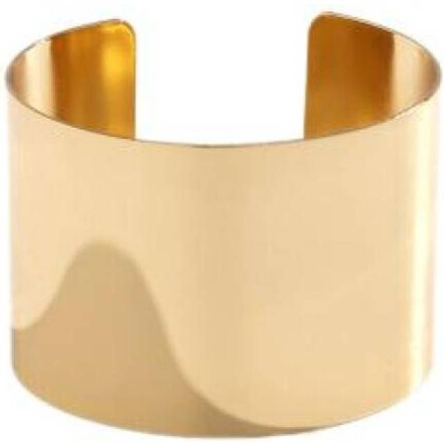 (golden, Short) Women Bracelet Exaggerate Vintage Punk Boho Smooth Stainless Metal Adjustable Opening Cuff Bangle Wide Wrist Jewelry