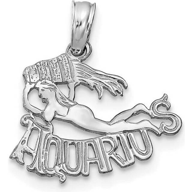 Quality Gold 14K WG Aquarius Zodiac Charm